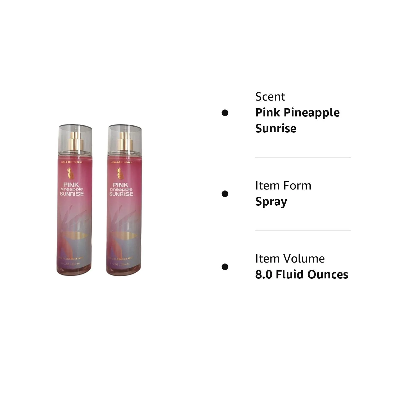 Bath & Body Works Pink Pineapple Sunrise Fine Fragrance Mist 8 fl oz