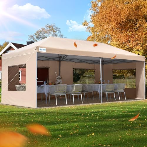 Quictent 10x20ft Easy Pop up Canopy Tent Instant Canopy Shelter Waterproof with Roller Bag