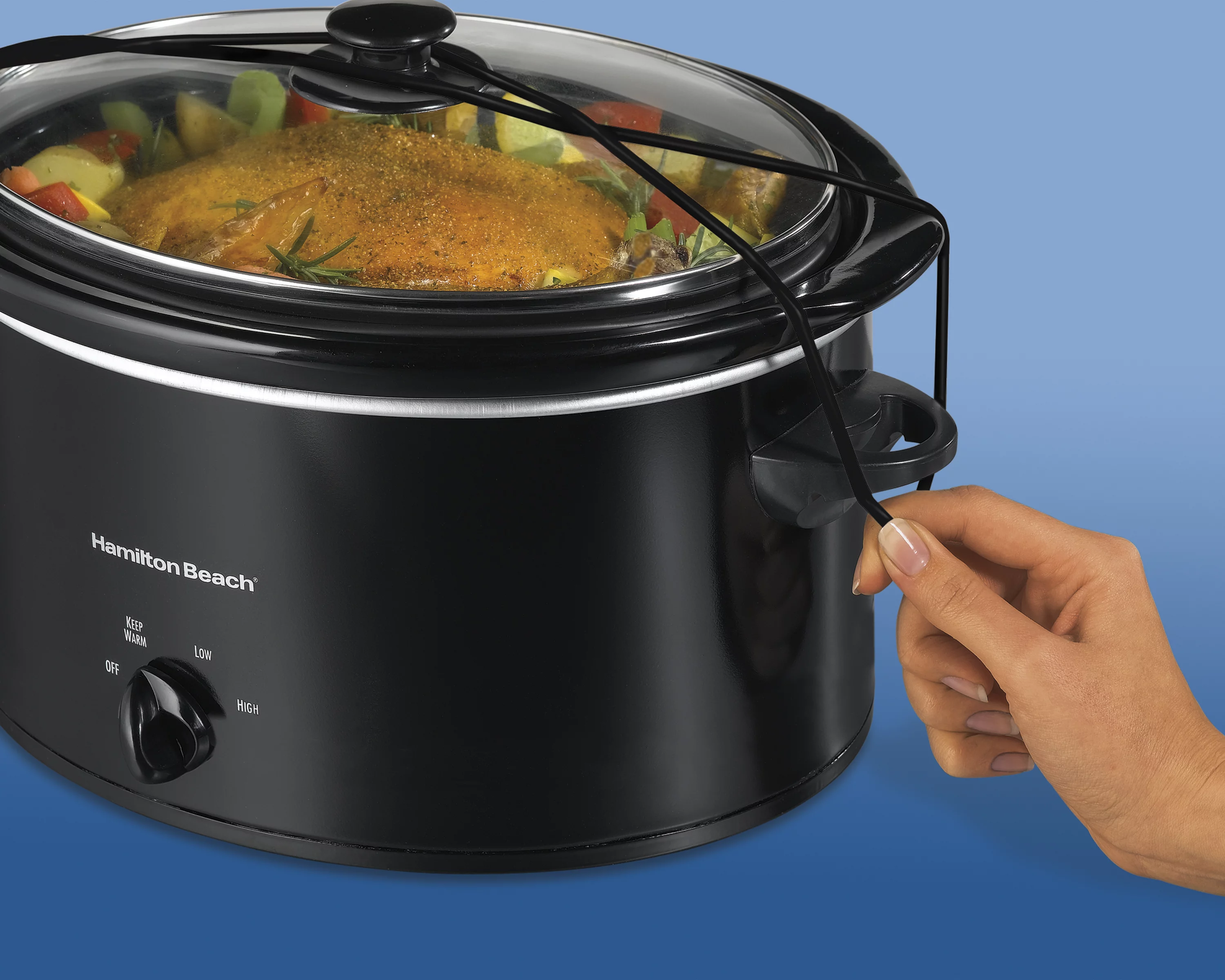 Hamilton Beach Portable Slow Cooker, 5 Quart Capacity, Removable Crock, Black, 33526