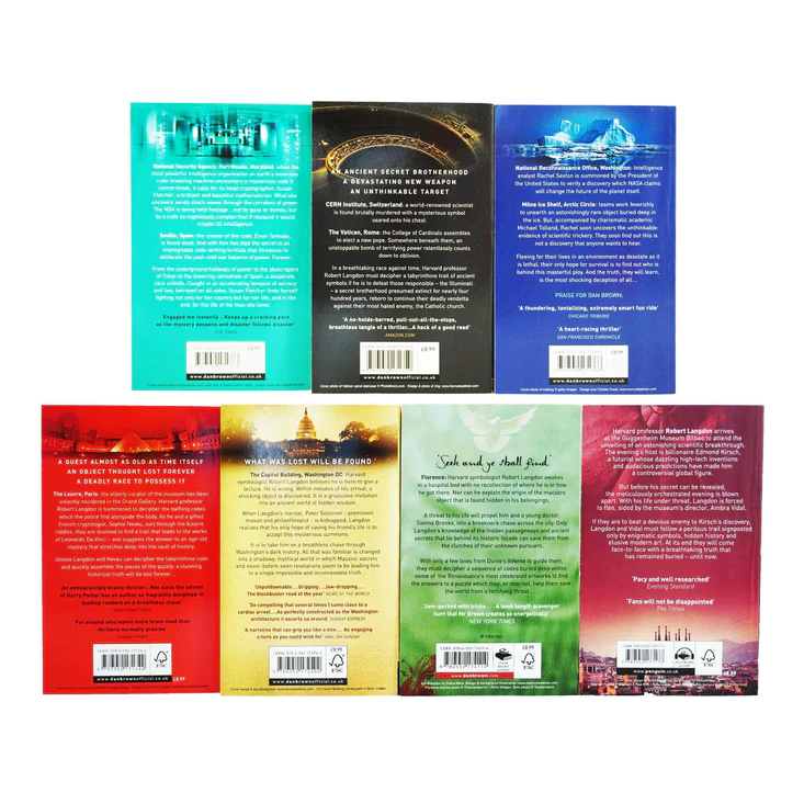 Robert Langdon Series 7 Books Collection Paperback Set - Fiction - By Dan Brown