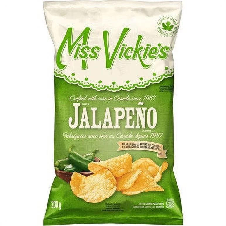 Miss Vickie's Kettle Cooked Jalapeno Potato Chips 200g/7.1 oz. {Imported from Canada}