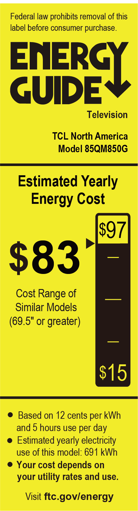 TCL 85” Class Q Class 4K Mini-LED, QLED, 120Hz, Local Dimming, Dolby Vision HDR & Dolby Atmos, Up to 240 VRR Gaming, Smart TV with Google TV, with Built-in Google Assistant with Voice Remote, 85QM850G