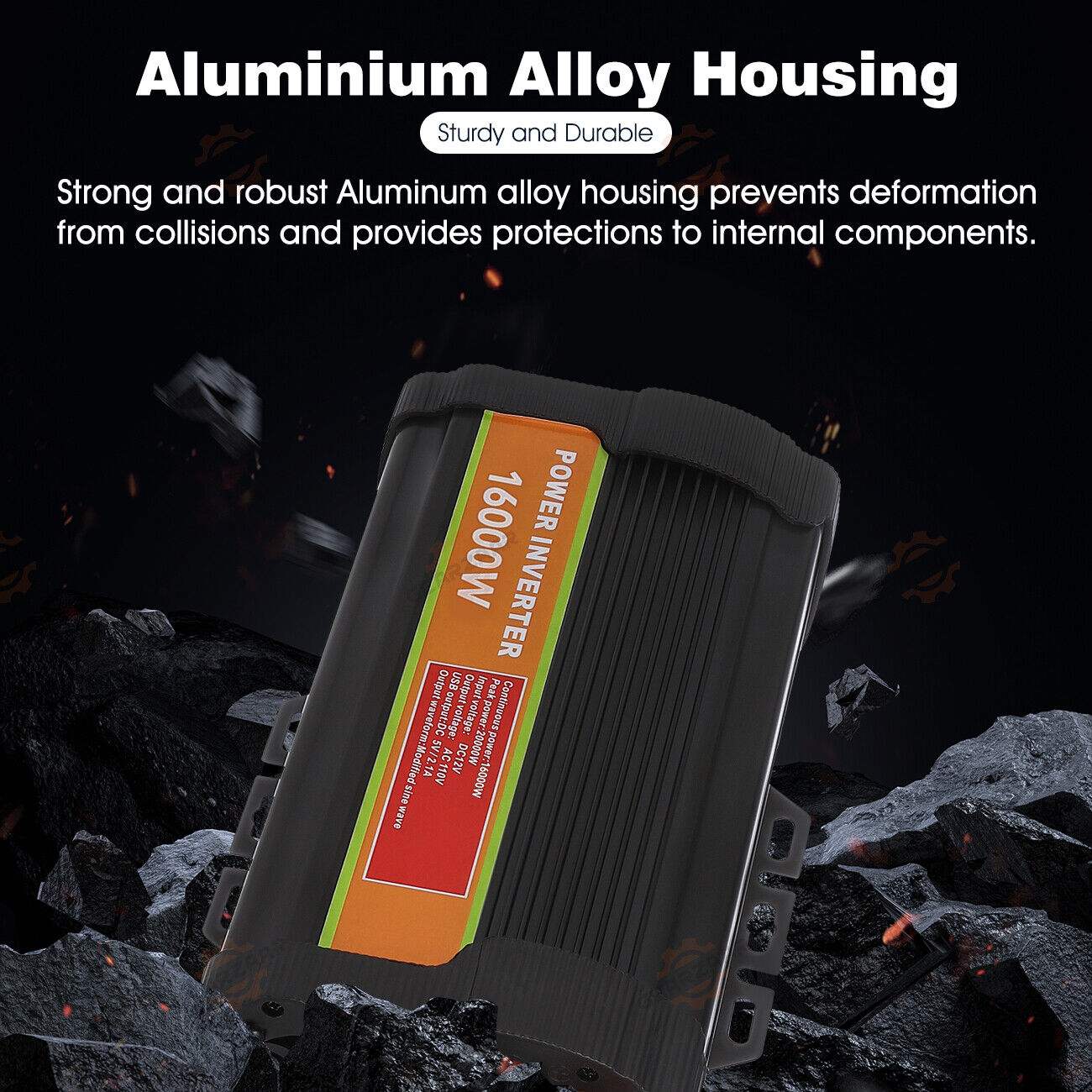 16000W(Peak) Car Power Inverter DC 12V to AC 110/120V Pure Sine Wave Converter