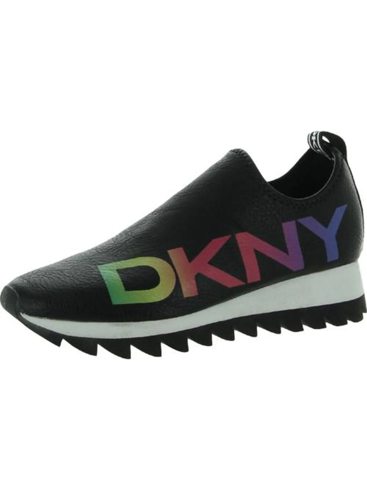 DKNY Womens Azer Faux Leather Pebbled Casual and Fashion Sneakers