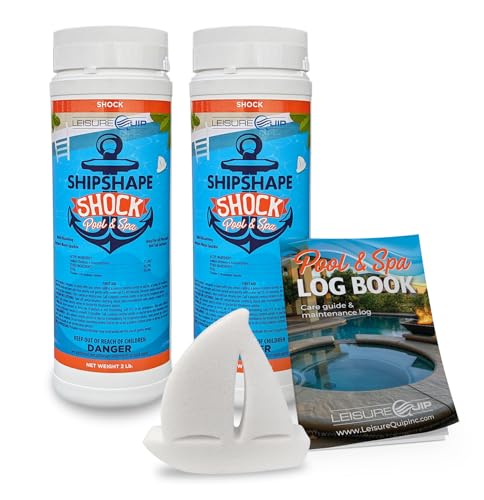 LeisureQuip ShipShape 2lb Pool Shock and Spa Shock for Hot Tub: Fast Acting and Effective Water Clarifier, Hot Tub Shock Treatment, Spa Shock for Hot Tub, Effective Shock for Pool