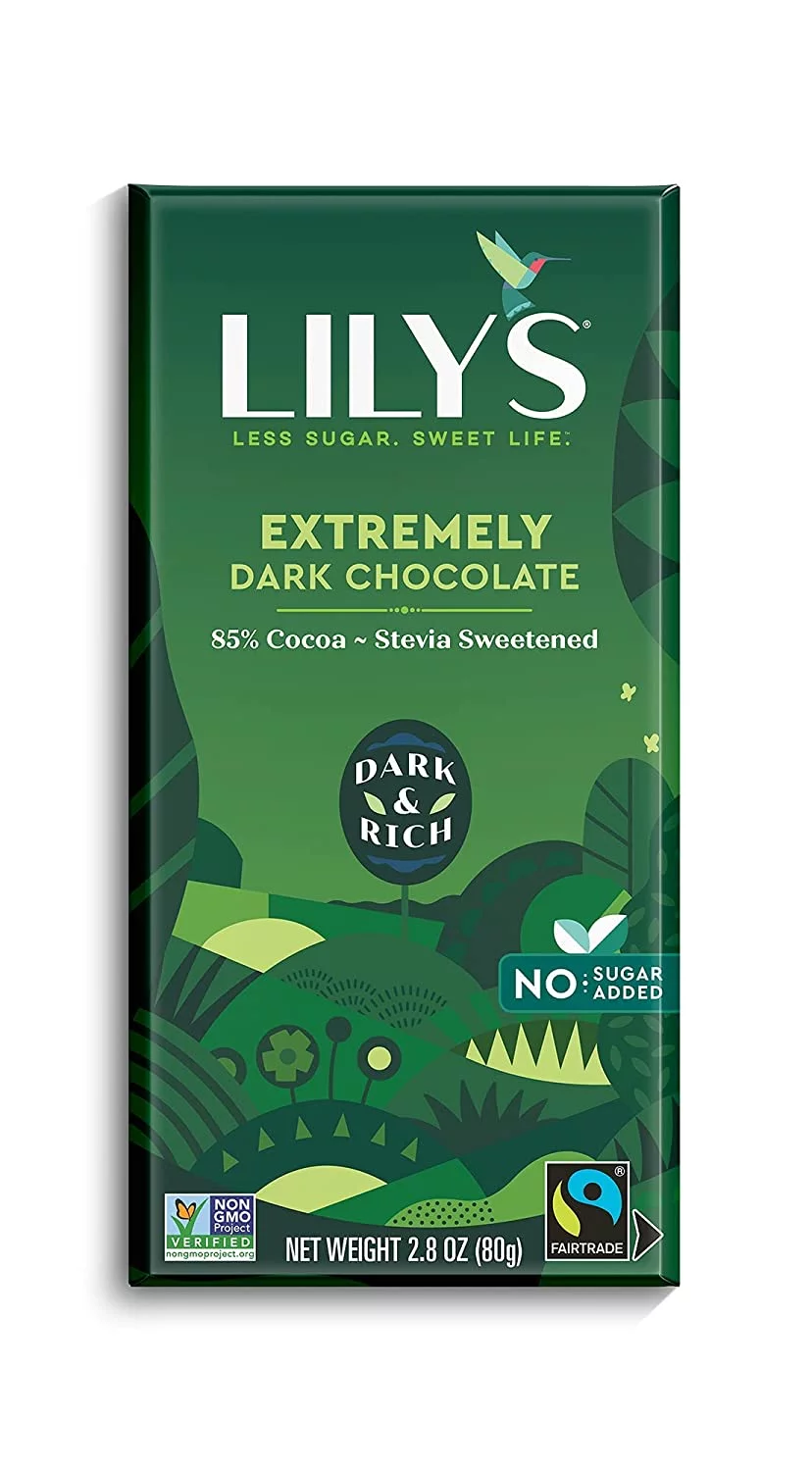 Lily's Sweets 85% Extremely Dark Chocolate Bar 2.8 oz Pack of 4