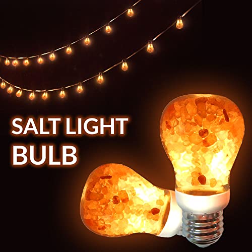 Himalayan Glow LED Light Bulb, Patent Design 60-Watt Equivalent, Warm Amber Glow, Salt Bulb Light, 4 Count