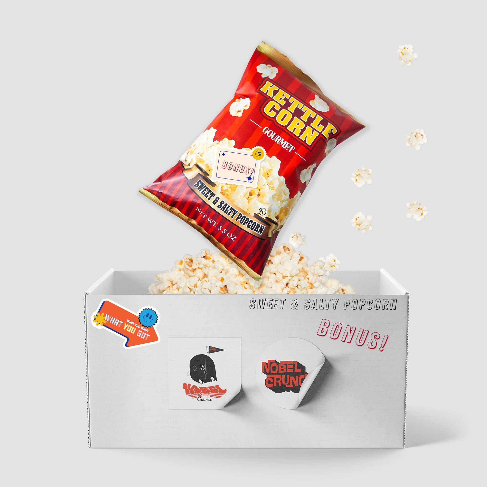 Dots Cinnamon Sugar Pretzel Twists (1, 16oz bag) - Sweet and Salty Butter Kettle Popcorn (1, 5oz bag) - Gourmet Snack Bundle - 2 Items Total