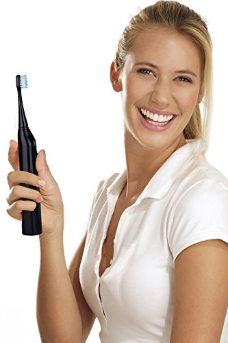 Pursonic S450 Deluxe Plus Sonic Rechargeable Toothbrush with built in UV sanitizer and bonus 12 brush heads included, Black, 1.25 Pound