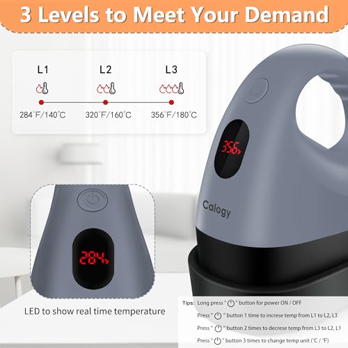 Calogy Mini Heat Press, Heat Transfer Machine, Constant Temp Control, Insulated Safety Base, Fits for Crafts, T-Shirt, Hat, Cap, Pillows(White Pink)