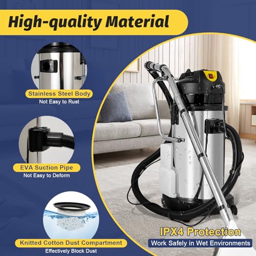 Carpet Cleaning Machine, Portable Pet Upholstery Cleaner Extractor, Upright Furniture Deep Clean Tools with Mobile Tires for Home Hotels Offices Sofas Curtains Vacuuming (40L)