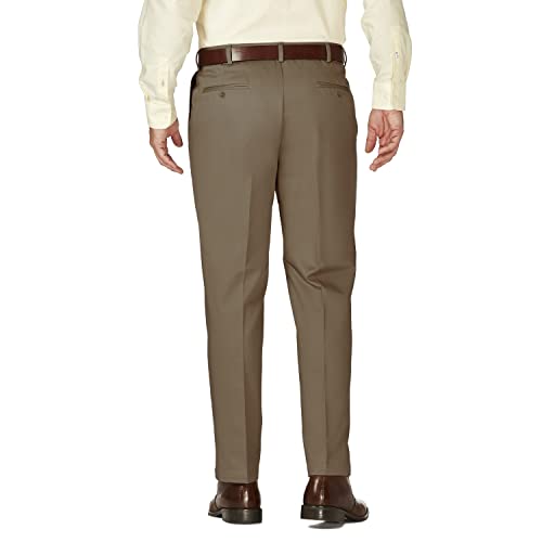 HAGGAR Mens Work to Weekend Hidden Expandable Waist Classic Fit Pleated Front Pant