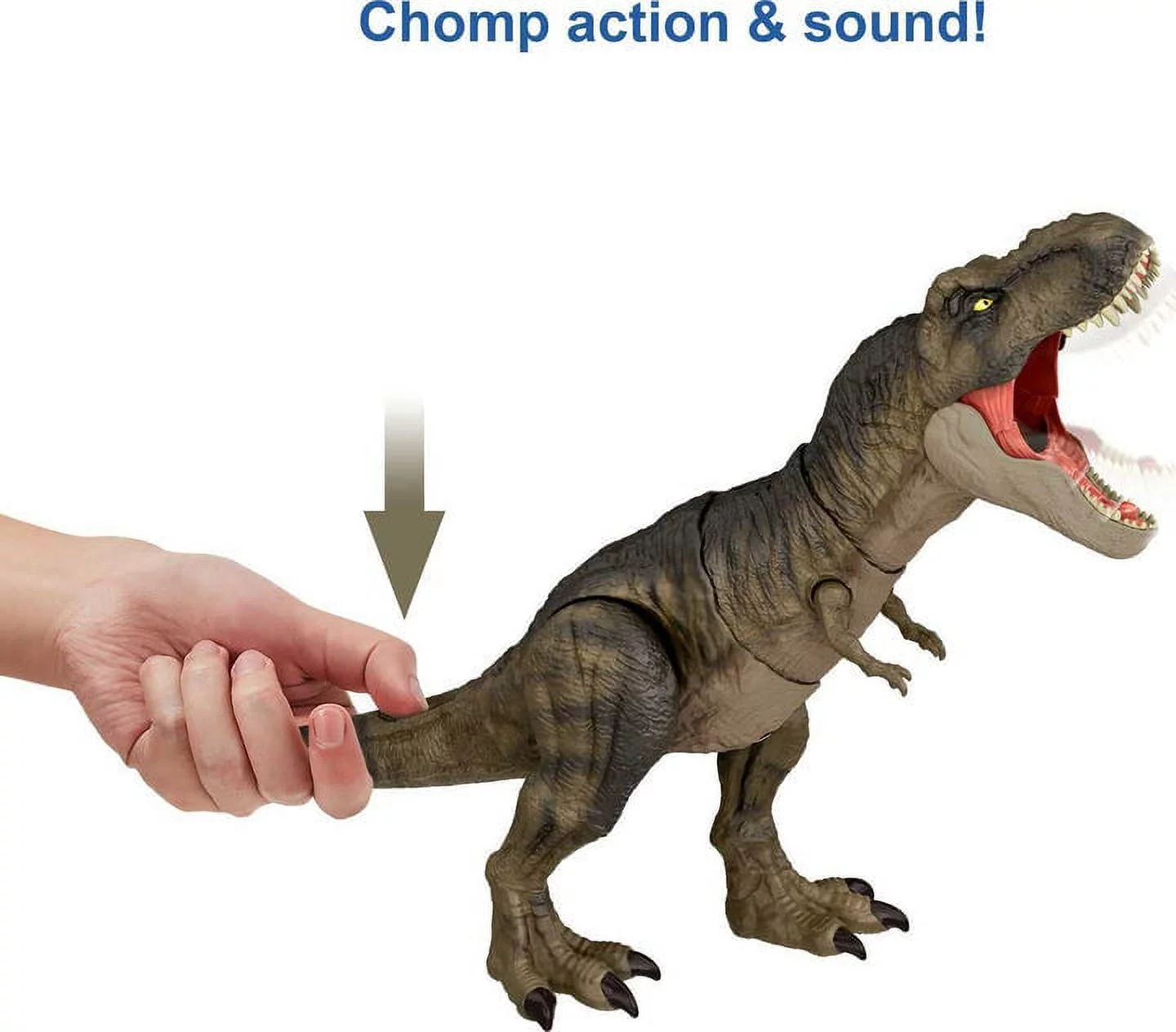 Jurassic World: Dominion Thrash &lsquo;N Devour Tyrannosaurus Rex Dinosaur Action Figure 21 in Long with Sound, Chomp & Thrash Actions, Physical & Digital Play, Kids 4 Years & Older