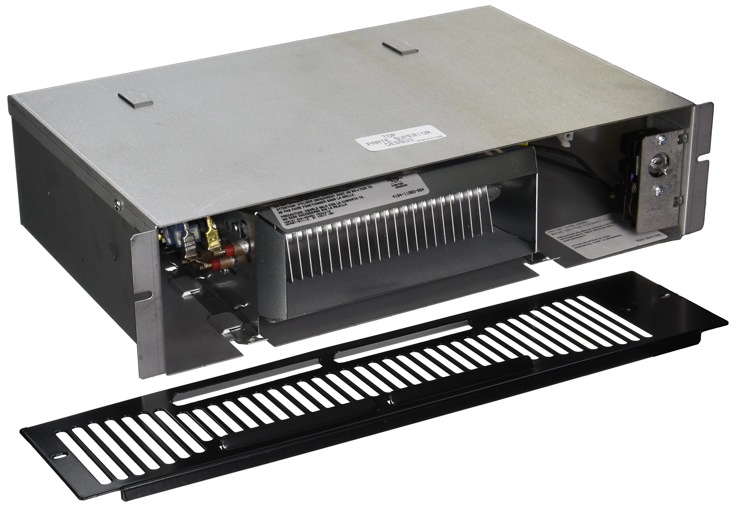 Quiet Toe Kick Heater Qmark Qts1500t, Instant Heat 120 Volt 1,500 Watt Under Cabinet Fan Forced Kickspace Heater with a Front Mounted Thermostat Only 15 3/8