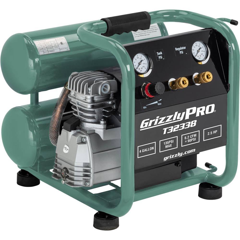 Grizzly Pro 4-Gallon 2.5 HP Portable Air COMPRESSOR. MP-2504T