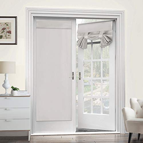 Turquoize French Door Curtain Privacy Blackout Door Curtains for Door Window Thermal Insulated Door Curtain Sidelight Curtains for Winter Patio Front Door Tie Up Shades W26 x L68-2 Panel, Cream
