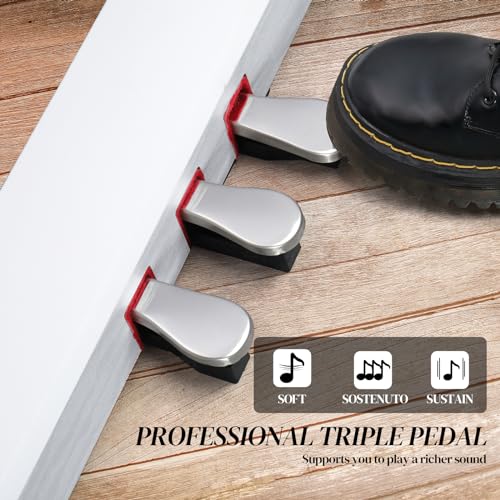 Ktaxon Digital Piano 88-Key Weighted Action Electric Piano with 3-Pedal Unit, Double Bluetooth, Split/Touch/Transpose Control Functions(Black)