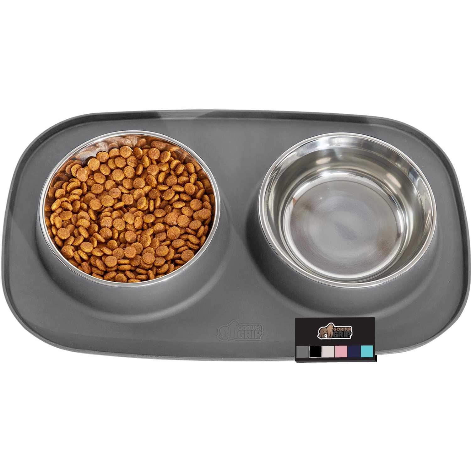 Gorilla Grip 100% Waterproof BPA Free Cat and Dog Bowls Silicone Feeding Mat Set - Pet Supplies online store