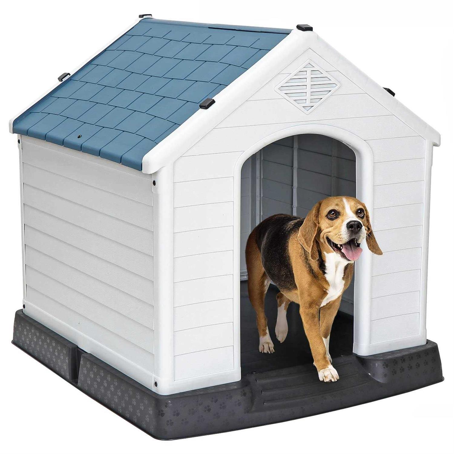 ZENY Plastic Dog House Waterproof Dog Kennel with Air Vents and Elevated Floor All Weather Indoor Outdoor Insulated Doghouse Puppy Shelter - Pet Supplies online store