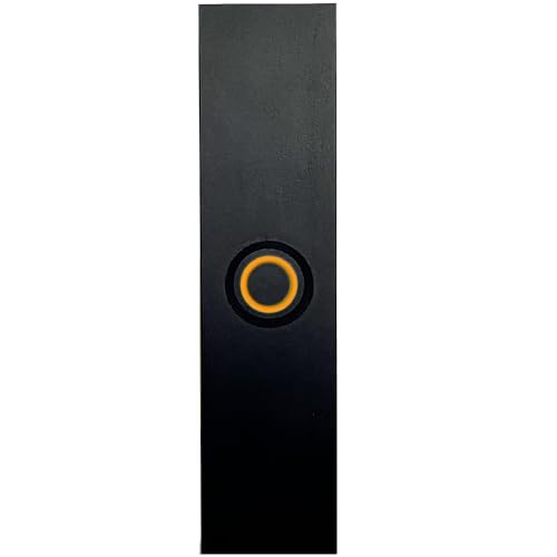 Newhouse Hardware Rectangular Lighted Wired Metal Doorbell Button in Black BT6BL, for Doorbell Chime, Buzzer, or Ringer, Door Bell Button Only, Buzzer Button with LED Button Light