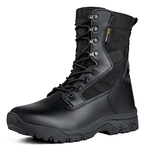 FREE SOLDIER Men's Tactical Boots 8 Inches Lightweight Combat Boots Durable Suede Leather Military Work Boot Desert Boot