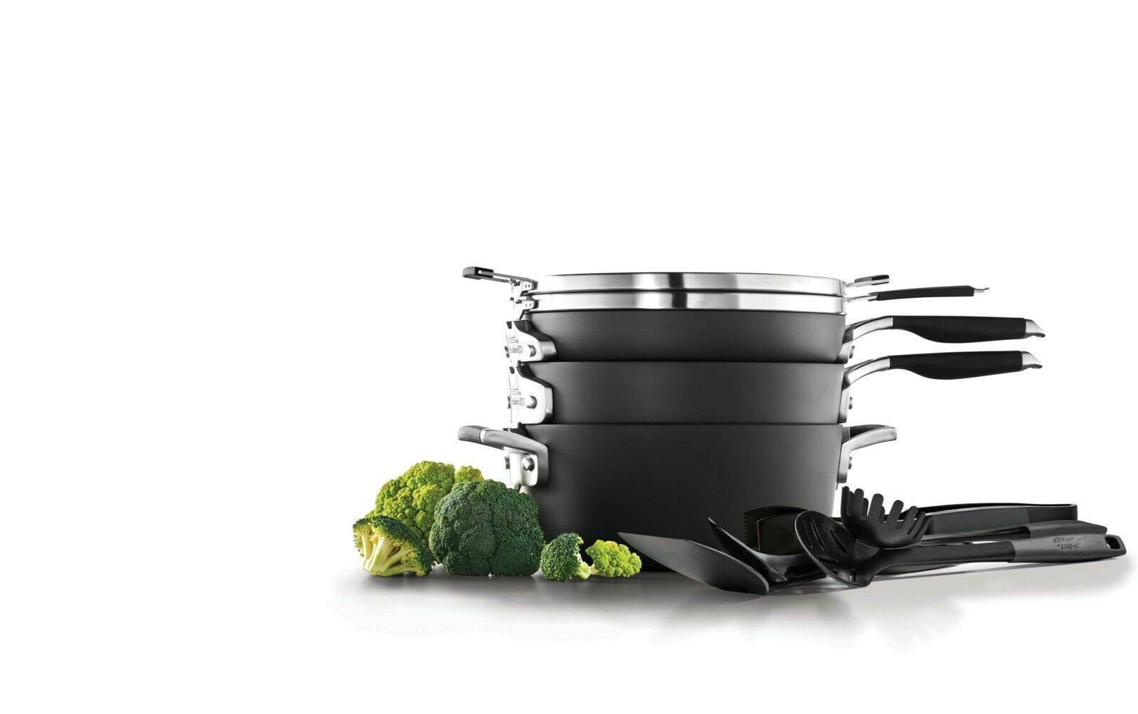 Select by Calphalon Space Saving Hard-Anodized Nonstick 14 Piece Cookware Set