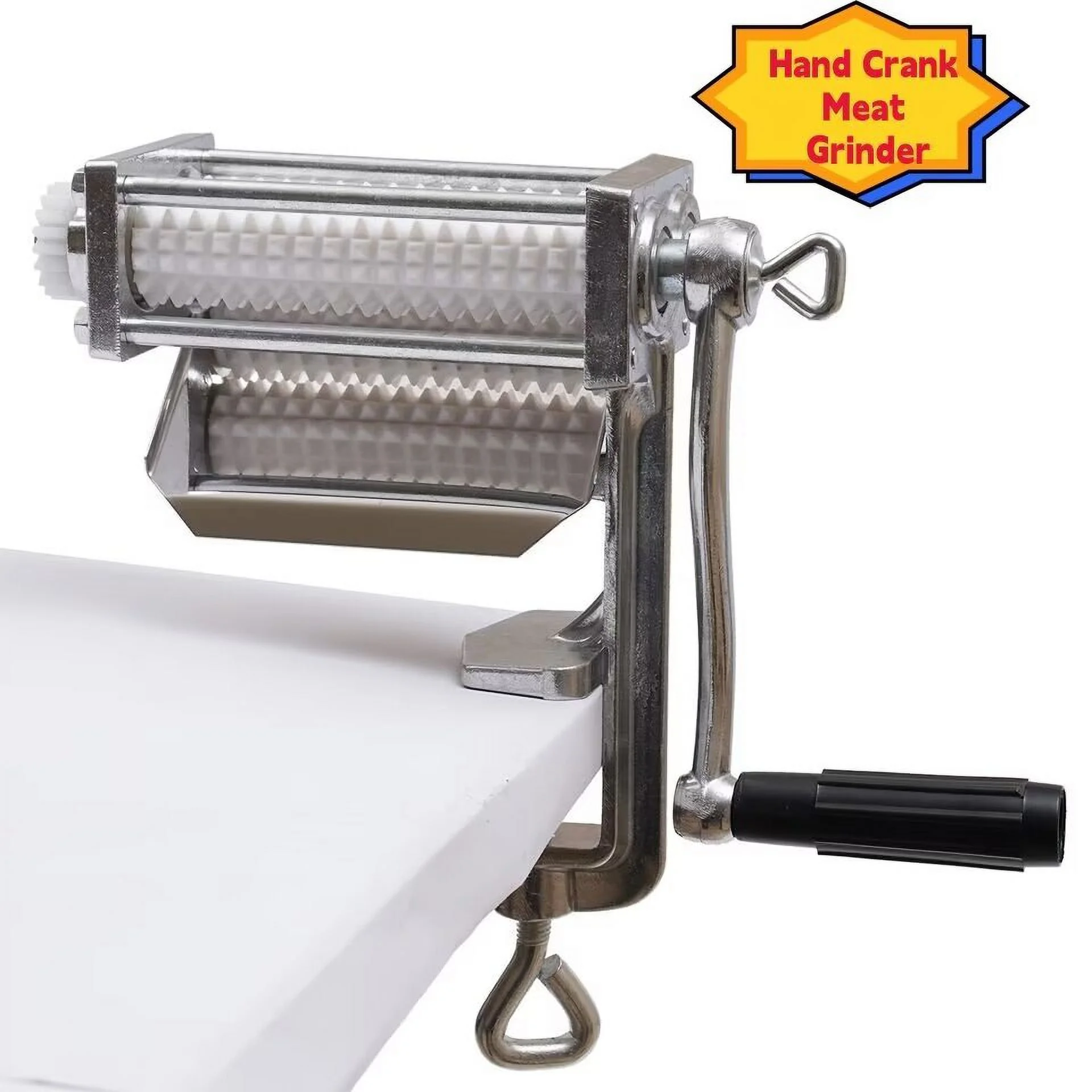 TFCFL 2-Rollers Meat tenderizing Machine cuber Meat Grinder Kitchen Tool Steak Pork Processor Needle Blade Clamp-on