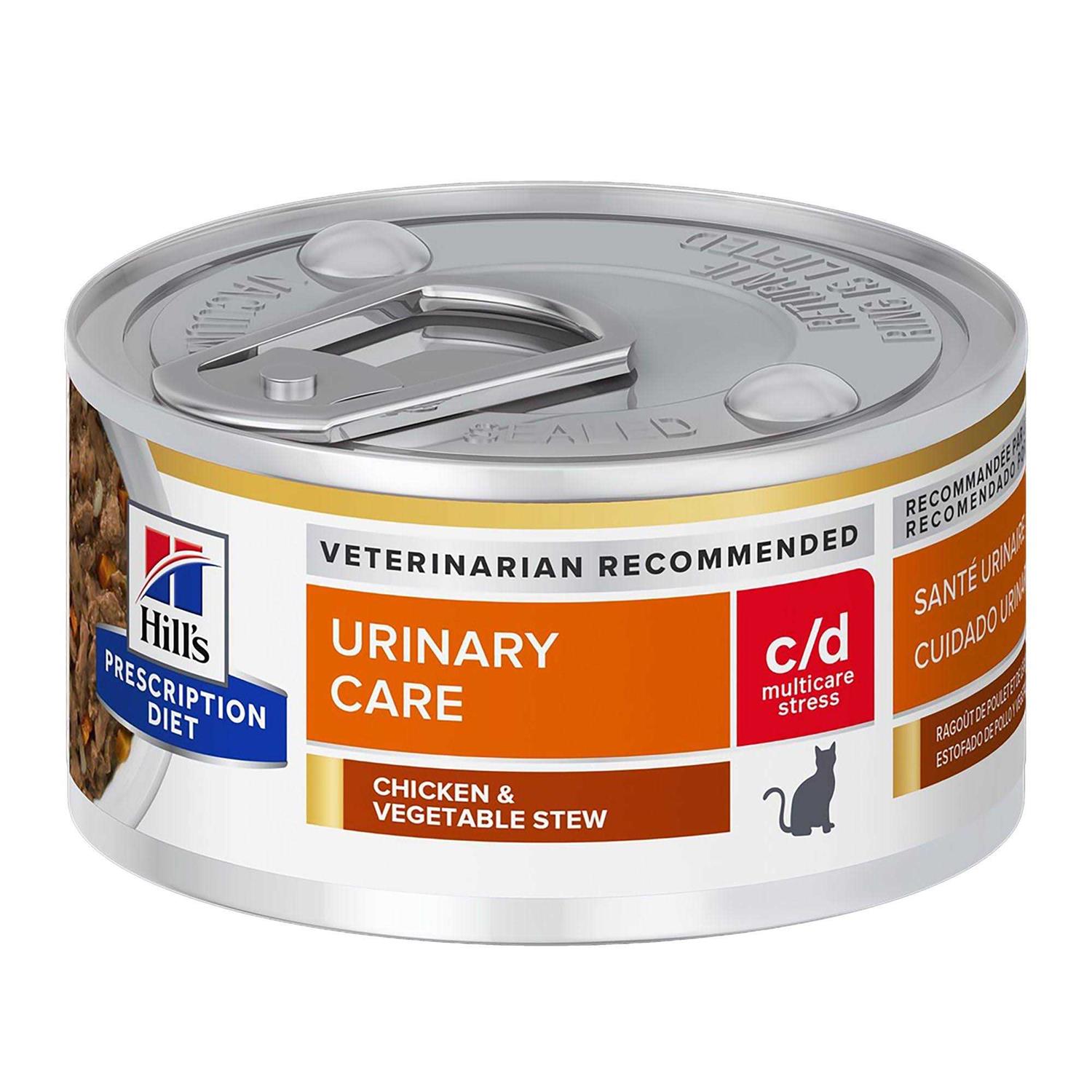 Hill's Prescription Diet c/d Multicare Stress Urinary Care Chicken & Vegetable Stew Canned Cat Food - Pet Supplies online store