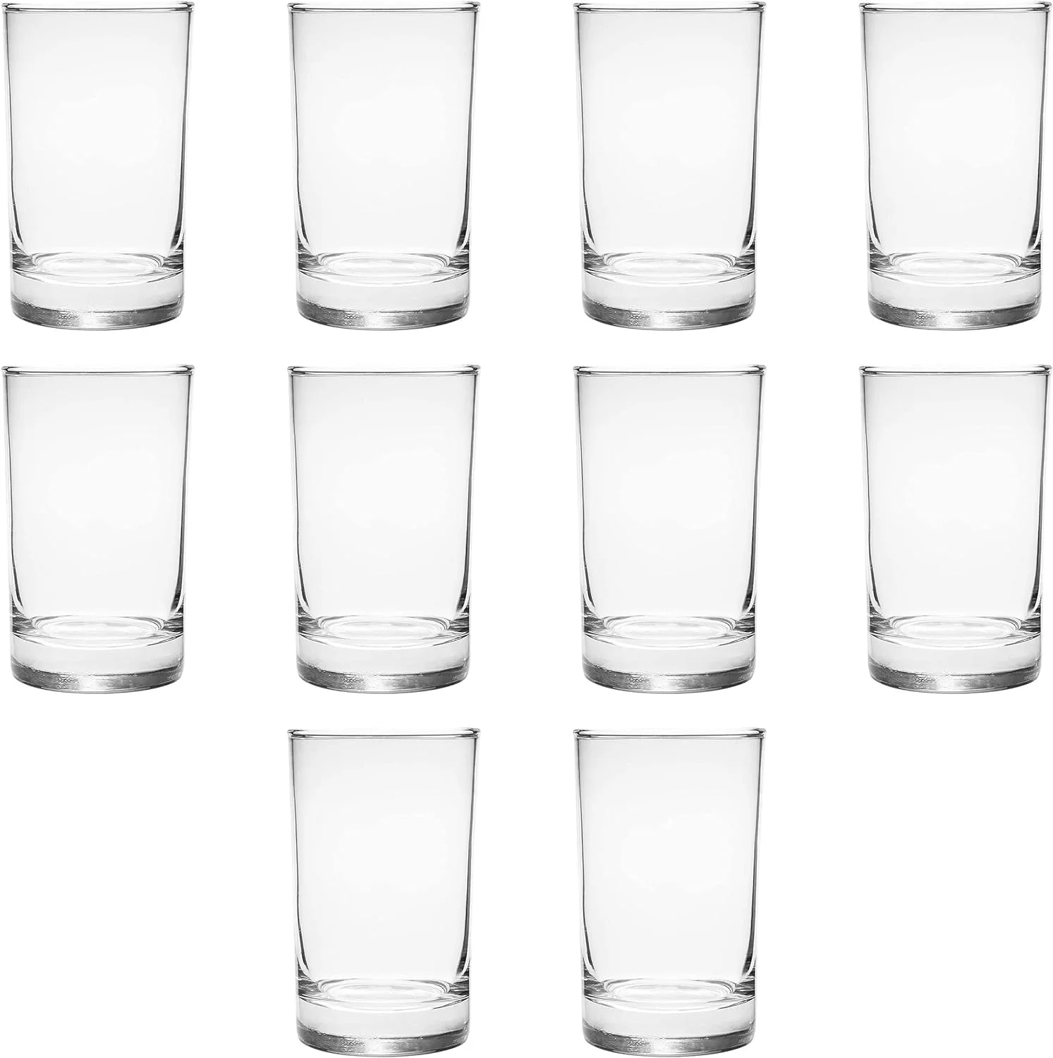 Orange Juice Glasses 5 Oz. Set Of 10, Bulk Pack - Sampler Juice Glass, Mimosa Glass, Glass Cup For Juice, Cup Set - Clear