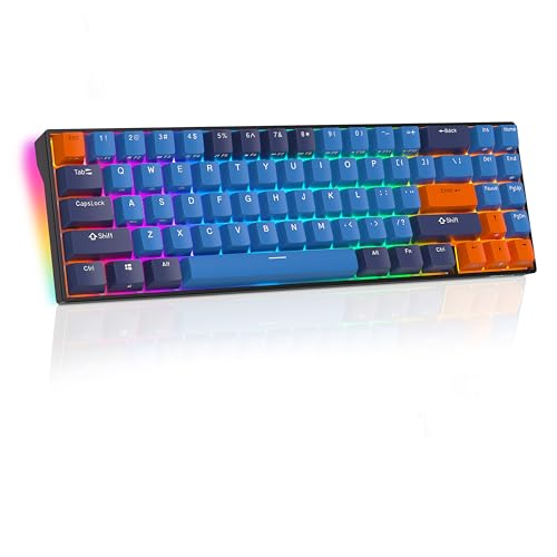 RK ROYAL KLUDGE RK71 Mechanical Gaming Keyboard - 70% Layout Compact Small Keyboard, Hot Swappable Custom Keyboard,2.4G/Bluetooth5.0/USB-C Wired Keyboard, Programmable Macro, RGB Backlit TKL Keyboard