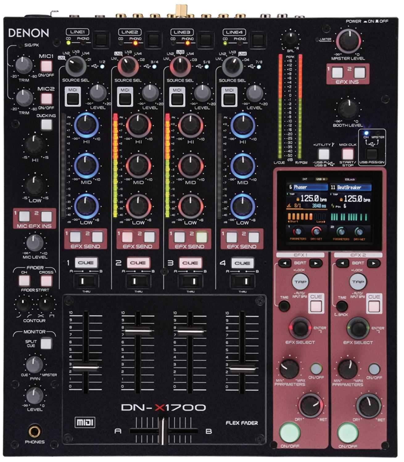 Denon DJ DNX-1700 Professional 4-Channel Digital DJ Mixer