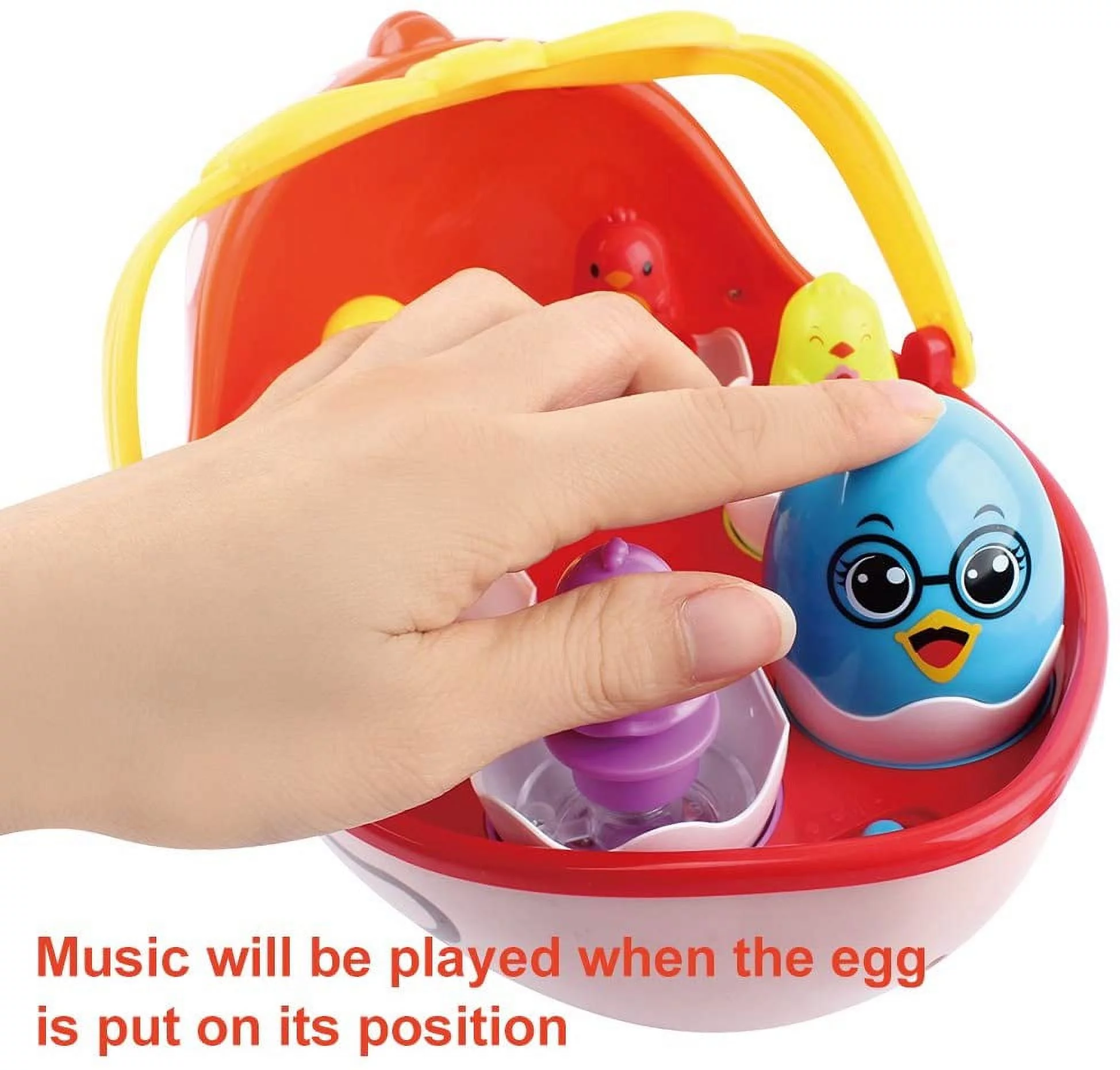 Pusiti Baby Toys Electronic Learning Toys For 2 3 4 5 Years Old Toddlers Kids Education Music Toys Easter Eggs And Hen Basket Musical Toys For Boys And Girls Birthday Gift 18 Months And Up