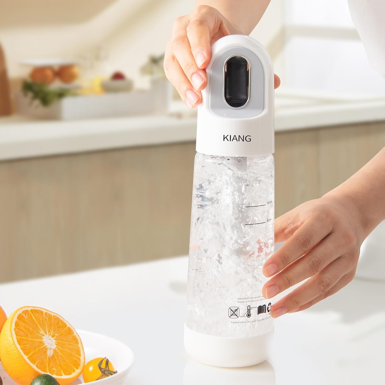 Soda Streaming Machine Water Carbonator - Sparkling Water Maker, Soda Maker, Carbonated Water Machine Compatible With 8 Grams Soda (CO2) Charger (not Included)-White