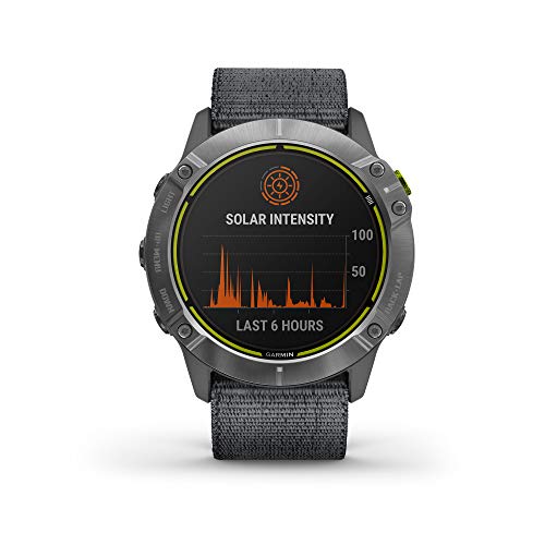 Garmin Enduro, Ultraperformance Multisport GPS Watch with Solar Charging Capabilities, Battery Life Up to 80 Hours in GPS Mode, Carbon Gray DLC Titanium with Black UltraFit Nylon Band (Renewed)