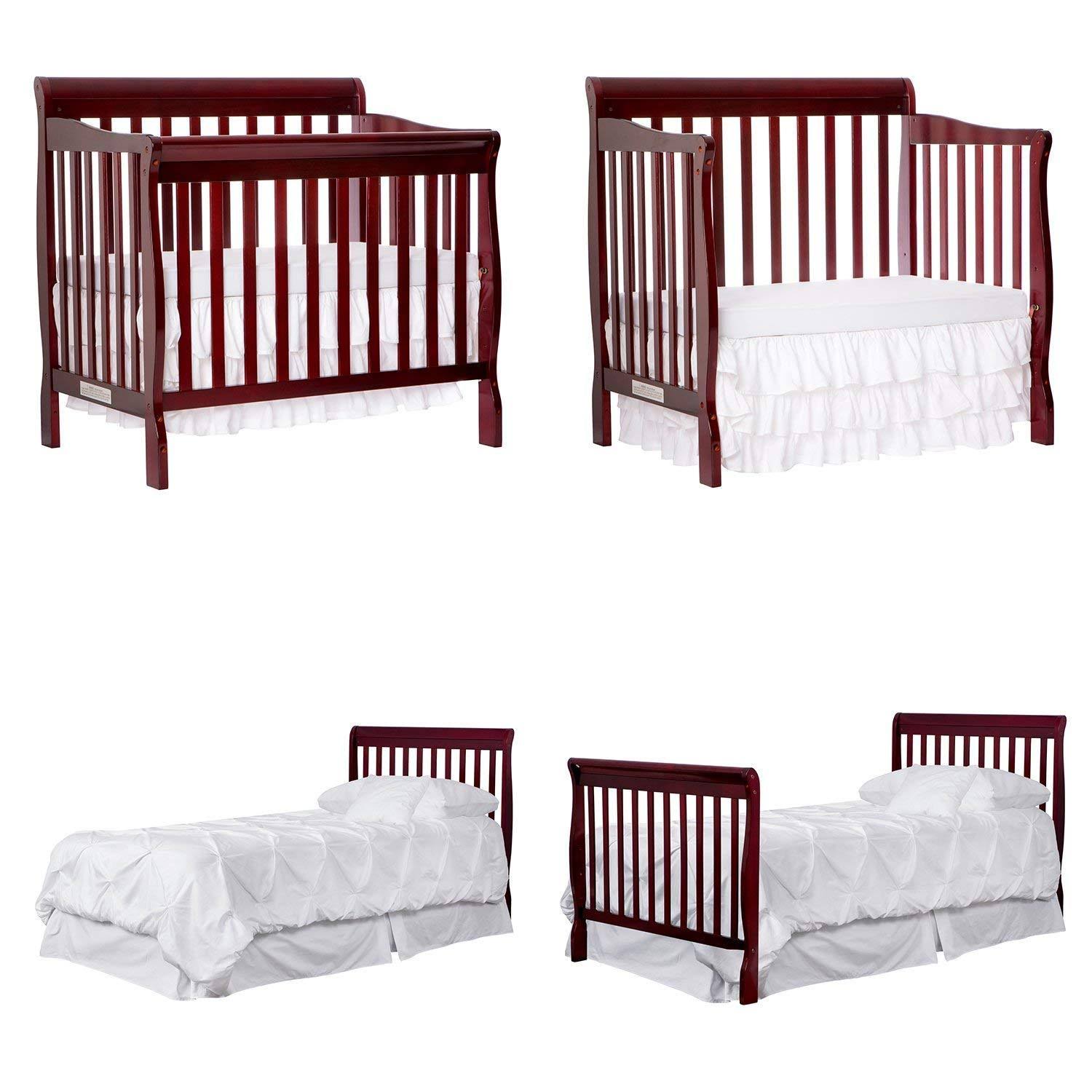Dream on Me 4 in 1 Aden Convertible Mini Crib, Cherry
