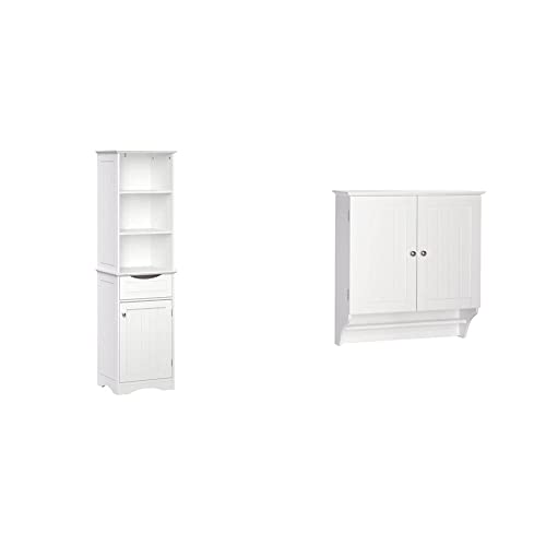 RiverRidge, Gray Ashland Bathroom Freestanding Storage Cabinet with Three Open Shelves and Drawer, Size