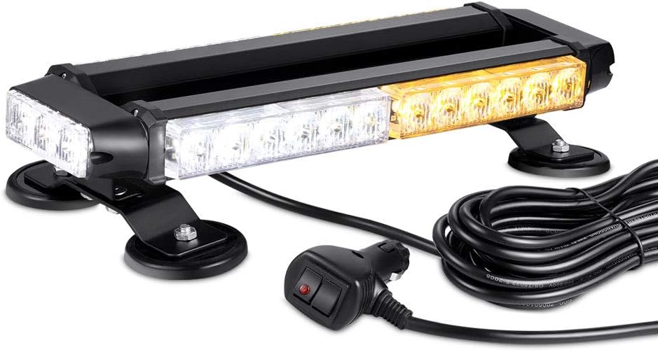 AT-HAIHAN Waterproof 56W Magnetic Blue Red LED Emergency Strobe Flashing Light Bar for Police Cars Law Enforcement Vehicles POV Trucks Rooftop Safety Warning