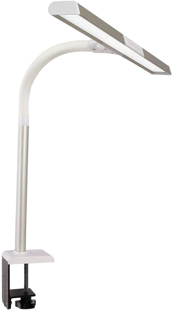 OttLite LED Extra Wide Area Clamp Lamp and Rimless Pendant LED Magnifier - 5 Brightness Settings, Wearable Magnifying Glass, 3X Optical Grade Magnification, LED Illumination, Pocket Magnifier