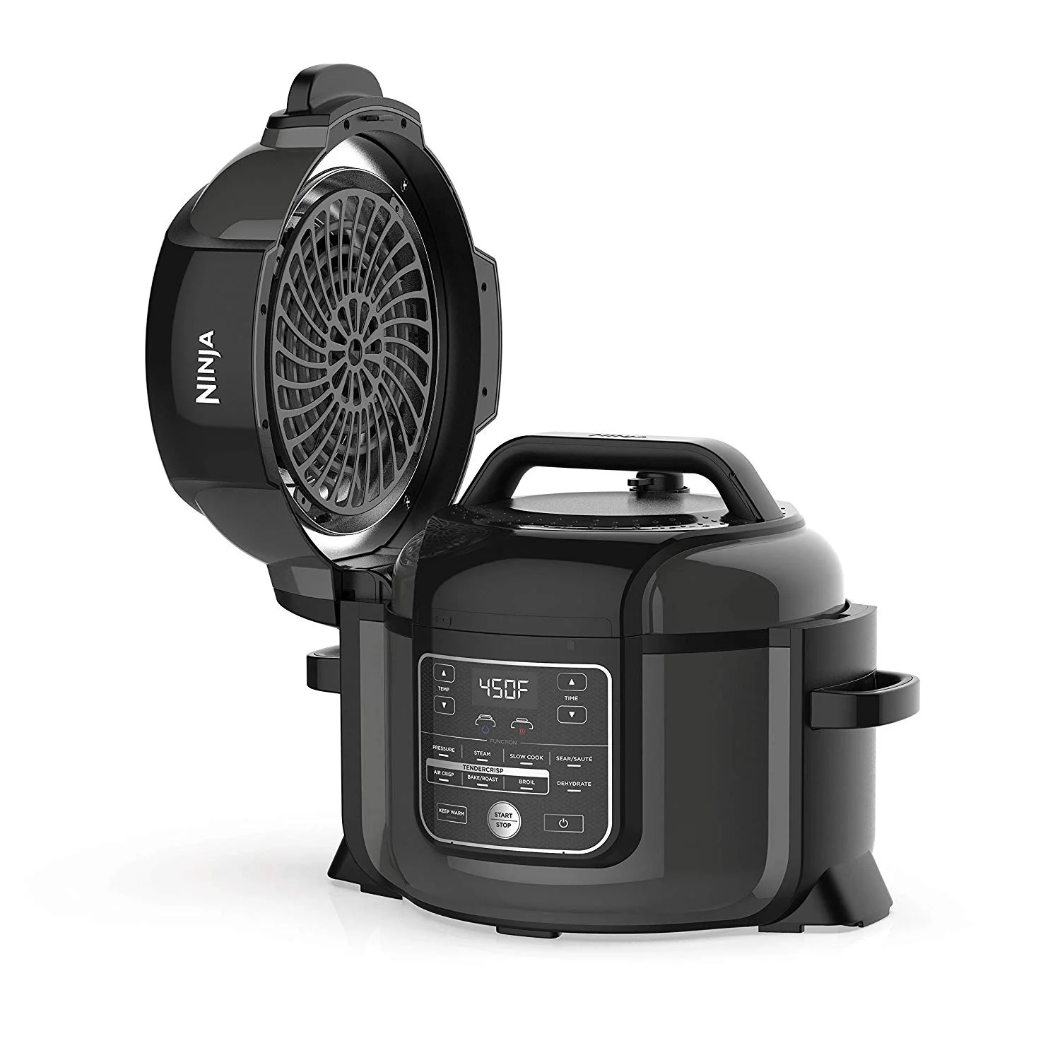 Restored Ninja OP302 Foodi Cooker, Steamer & Air w/TenderCrisp Technology Pressure Cooker & Air Fryer AllinOne, 6.5 quart w/dehydrate, Black/Gray (Refurbished)
