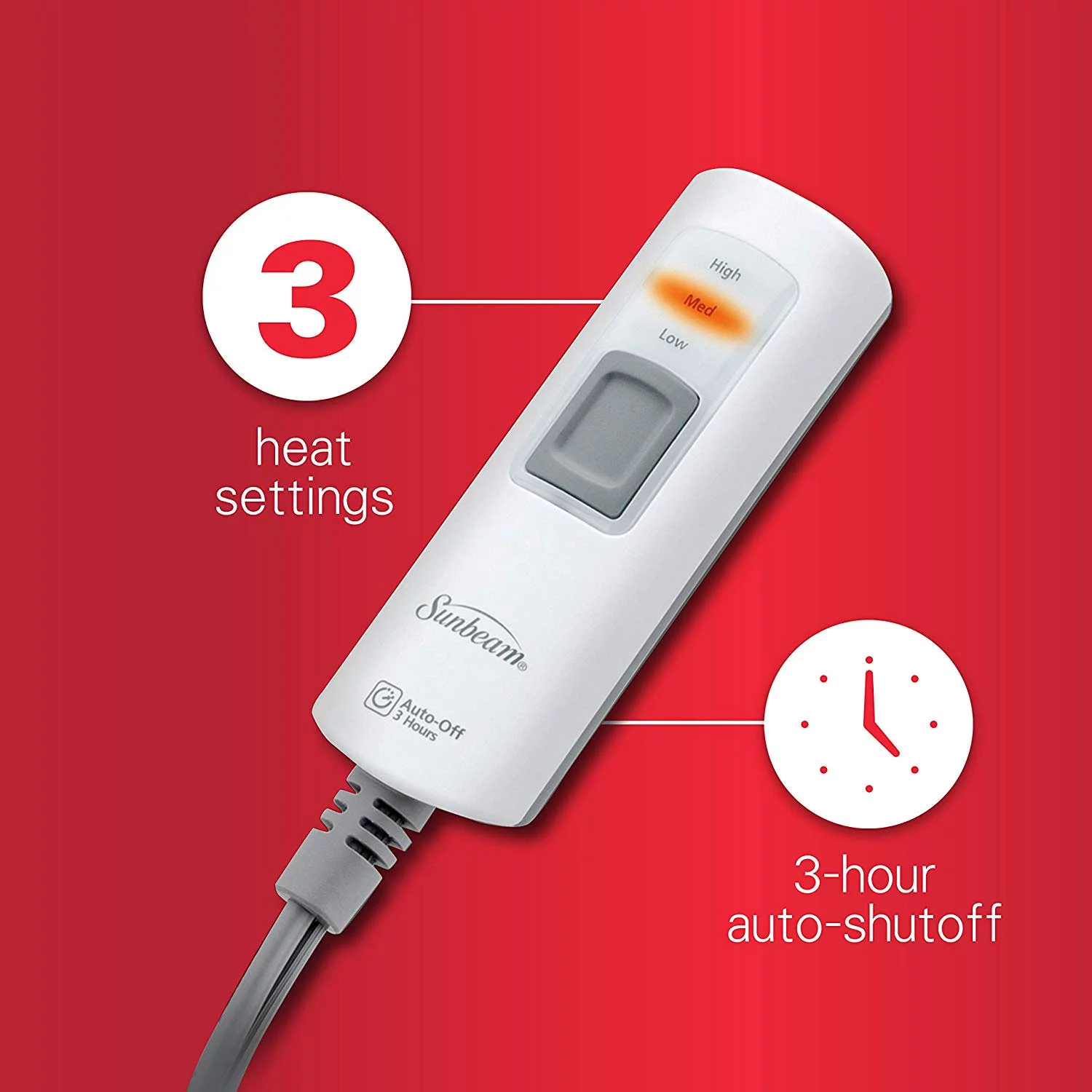 Sunbeam Electric Heated Velvet Plush Warming Throw Blanket Charcoal Gray DC-11