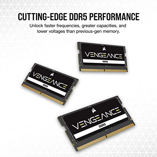 CORSAIR Vengeance SODIMM DDR5 RAM 16GB (1x16GB) 5600MHz CL48 Intel XMP iCUE Compatible Computer Memory - Black (CMSX16GX5M1A5600C48)