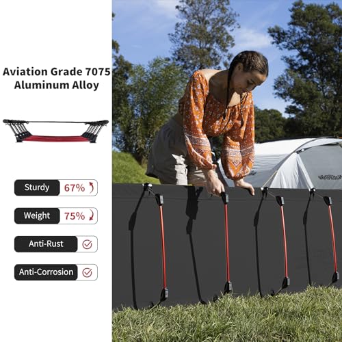 Naturehike Ultralight Camping Cot, Easy to Assemble Folding Tent Cot, Compact & Protable Camping Bed for Camping, Mountaineering, & Hiking, Supports 330lbs with Carry Bag, GreenWild Dark Black