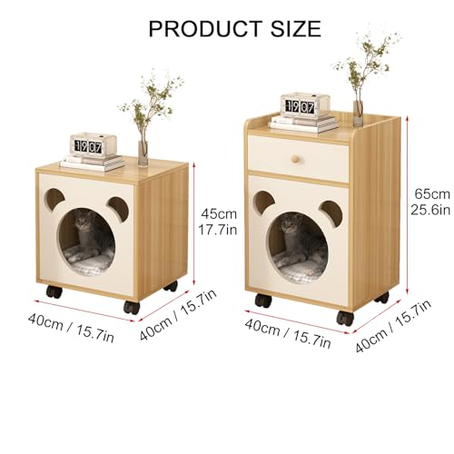 Night Stand with Drawers Cat House Side Table Cat Bed for Indoor Cats Nightstand for Living Room and Bedroom Decoration Living Room Bedroom Bed Side Table Fashion Furniture A