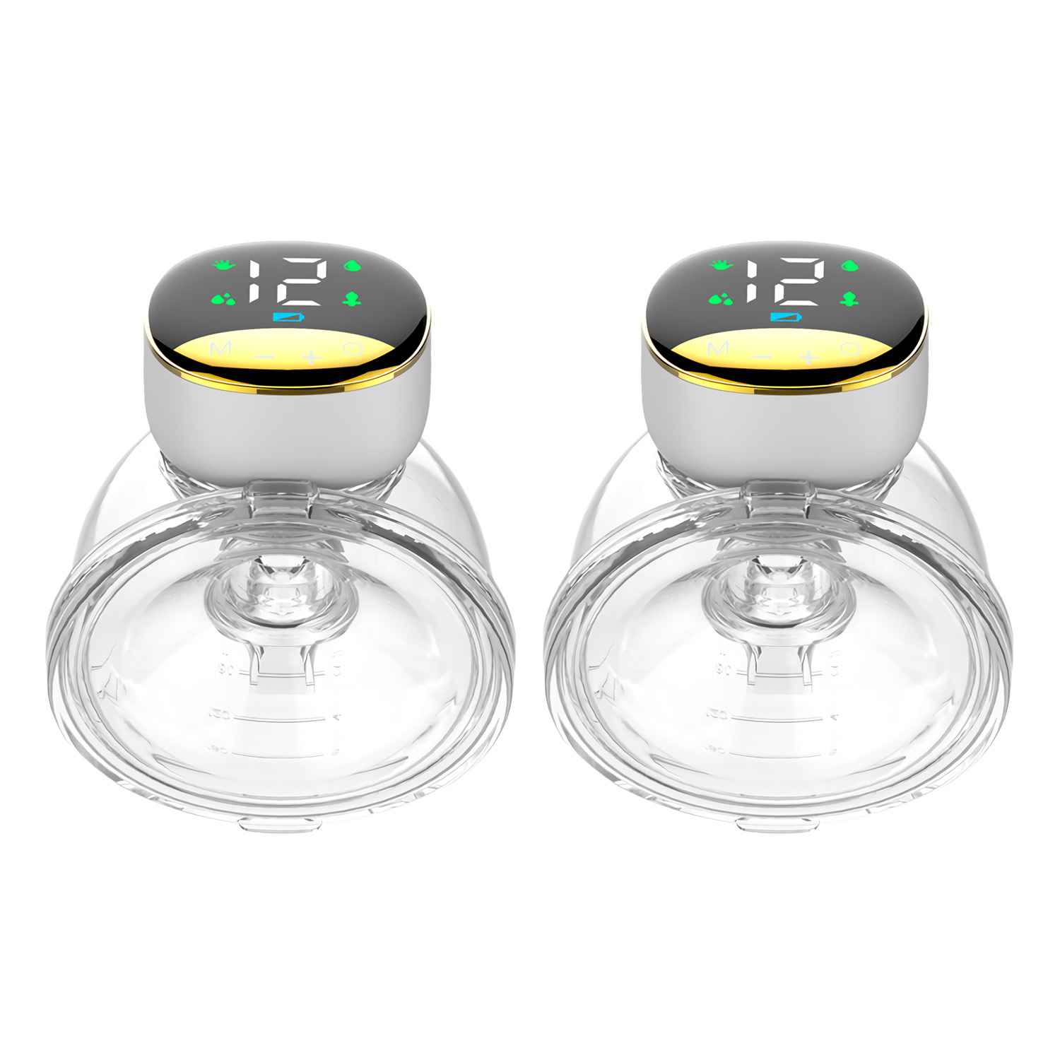perfrom Double Electric Wearable Breast Pump, Hands Free Breast Pump with 4 Modes & 12 Levels, Rechargeable Breast Pump with LCD Display