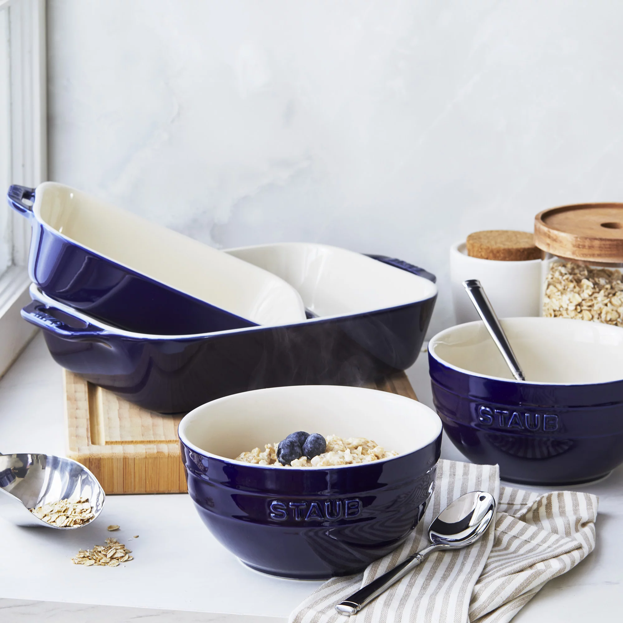 Staub Ceramic 4-pc Baking Dish Set - Dark Blue