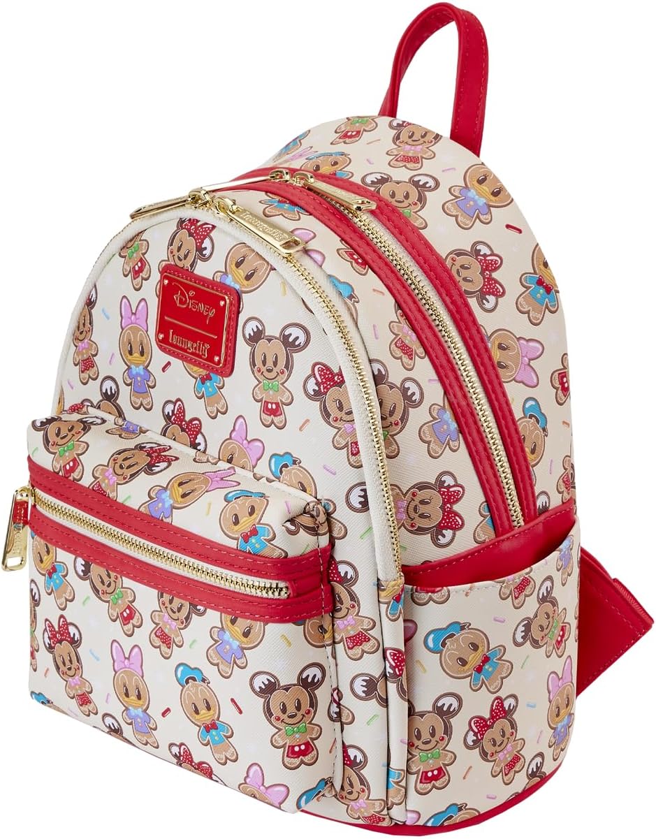 Loungefly Disney Mickey & Friends Gingerbread Cookie All-Over Print Mini Backpack With Ear Headband