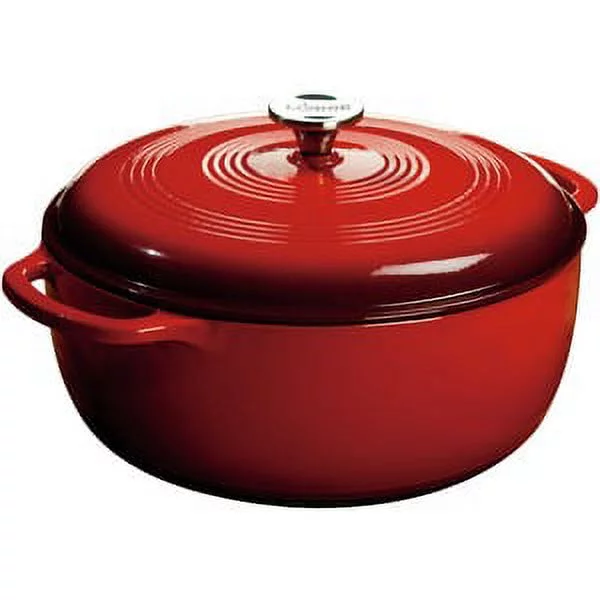 Lodge Cast Iron 7.5 Quart Enameled Dutch Oven Red