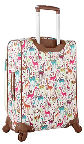 Lily Bloom Carry On Expandable Design Pattern Luggage With Spinner Wheels (20in, On the Prowl)