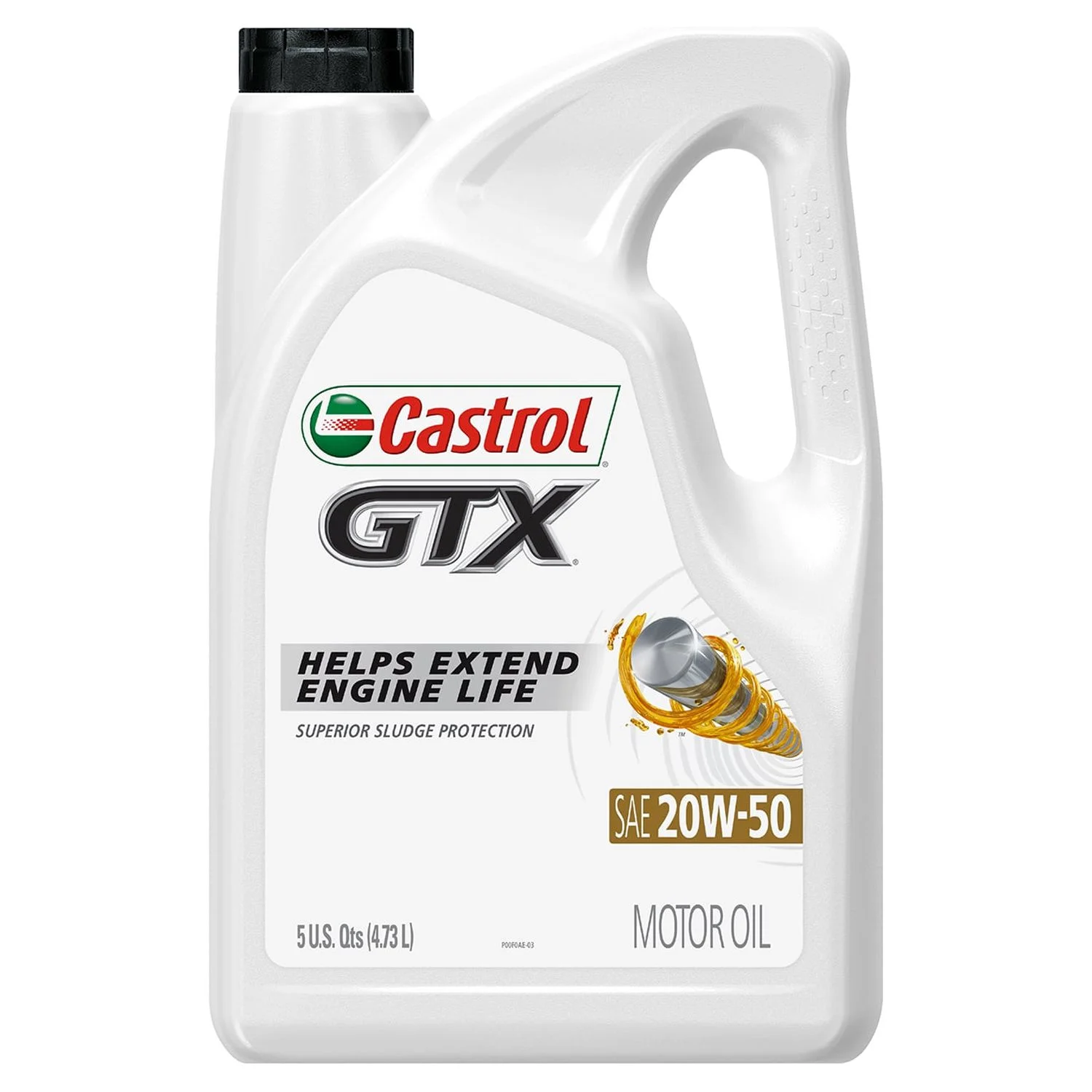 Castrol GTX 20W-50 Conventional Motor Oil, 5 Quarts