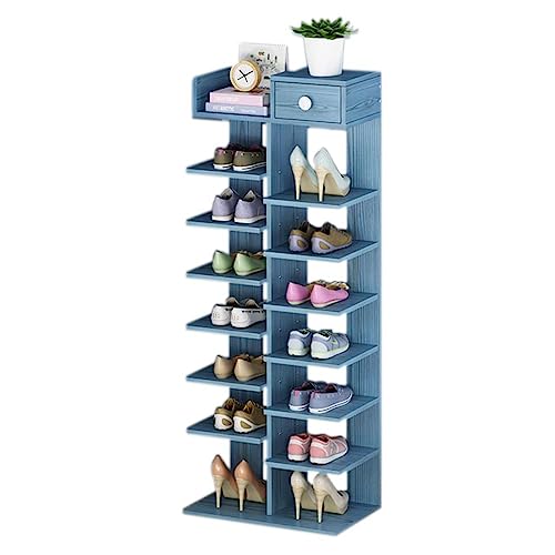 Shoe Slots Organizer, Vertical Narrow Shoe Rack, 8 Tiers Space Saving Multi-layer Shoe Rack, Shoe Cabinet, Vertical Storage Rack, Freestanding Shoe Rack